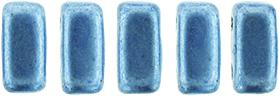 Czechmate 3mm X 6mm Brick Glass Czech Two Hole Bead, Saturated Metallic Neutral Gray
