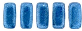 Czechmate 3mm X 6mm Brick Glass Czech Two Hole Bead, Saturated Metallic Little Boy Blue
