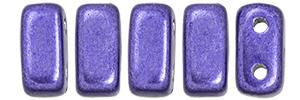 Czechmate 3mm X 6mm Brick Glass Czech Two Hole Bead, Saturated Metallic Ultra Violet