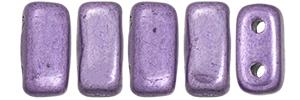 Czechmate 3mm X 6mm Brick Glass Czech Two Hole Bead, Saturated Metallic Crocus Petal