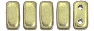 Czechmate 3mm X 6mm Brick Glass Czech Two Hole Bead, Saturated Metallic Limelight