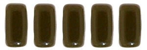 Czechmate 2mm X 6mm Brick Glass Czech Two Hole Bead, Chocolate Brown - Barrel of Beads