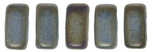 Czechmate 2mm X 6mm Brick Glass Czech Two Hole Bead, Matte Iris Brown - Barrel of Beads