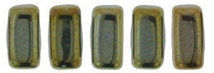 Czechmate 2mm X 6mm Brick Glass Czech Two Hole Bead, Iris Brown - Barrel of Beads