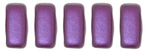 Czechmate 2mm X 6mm Brick Glass Czech Two Hole Bead, Pearl Coat - Purple Velvet - Barrel of Beads