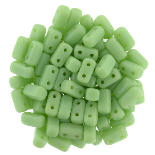 Honeydew Czech 2-Hole Brick bead