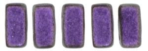 Czechmate 3mm X 6mm Brick Glass Czech Two Hole Bead, Polychrome - Black Currant