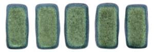 Czechmate 3mm X 6mm Brick Glass Czech Two Hole Bead, Polychrome - Aqua Teal