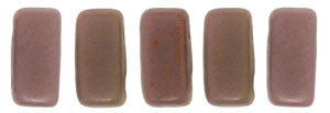 Czechmate 2mm X 6mm Brick Glass Czech Two Hole Bead, Ash Grey/Copper Picasso - Barrel of Beads