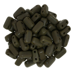 Matte Chocolate Brown Czech 2-Hole Brick bead