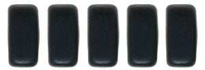 Czechmate 2mm X 6mm Brick Glass Czech Two Hole Bead, Matte Jet - Barrel of Beads