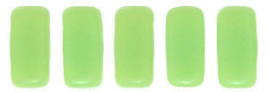 Czechmate 2mm X 6mm Brick Glass Czech Two Hole Bead, Matte Honeydew - Barrel of Beads