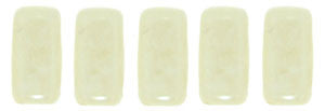 Czechmate 2mm X 6mm Brick Glass Czech Two Hole Bead, Opaque Luster Champagne - Barrel of Beads