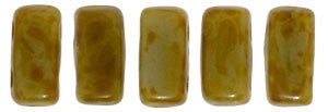 Czechmate 2mm X 6mm Brick Glass Czech Two Hole Bead, Ash Grey Picasso - Barrel of Beads