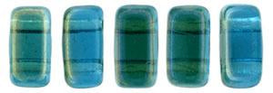 Czechmate 3mm X 6mm Brick Glass Czech Two Hole Bead, Twilight - Teal