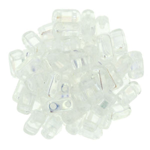 Crystal AB Czech 2-Hole Brick bead