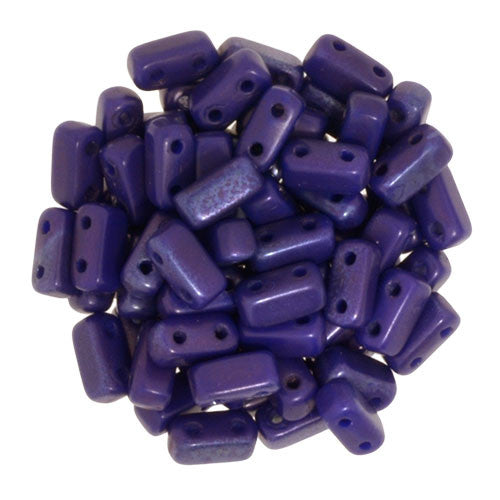 Czechmate 2mm X 6mm Brick Glass Czech Two Hole Bead, Matte Indigo Vega - Barrel of Beads