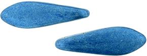 Czechmate 16mm X 5mm X 3mm Dagger Glass Czech Two Hole Bead, ColorTrends Saturated Met Marina