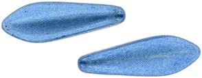 Czechmate 16mm X 5mm X 3mm Dagger Glass Czech Two Hole Bead, ColorTrends Saturated Met Little Boy Blue