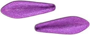 Czechmate 16mm X 5mm X 3mm Dagger Glass Czech Two Hole Bead, ColorTrends Saturated Met Spring Crocus