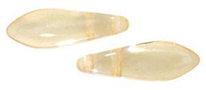Czechmate 16mm X 5mm X 3mm Dagger Glass Czech Two Hole Bead, Luster - Tr Champagne