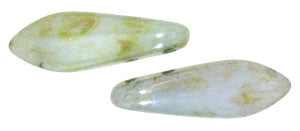 Czechmate 16mm X 5mm X 3mm Dagger Glass Czech Two Hole Bead, Opaque Ultra Luster Green - Barrel of Beads