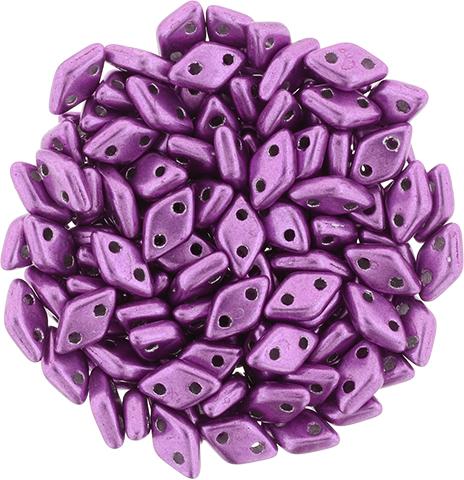 2-Hole TILE Beads 6mm CzechMates SATURATED METALLIC ULTRA VIOLET (Strand of  50)