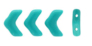 Vee Bead, 2 hole chevron, Opaque Turquoise, 25 pieces