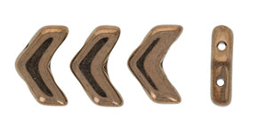 Vee Bead, 2 hole chevron, Bronze, 25 pieces
