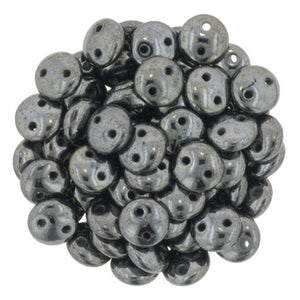 Hematite Czech 2-Hole Brick bead