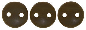 Czechmate 6mm Lentil Glass Czech Two Hole Bead, Matte Chocolate Brown - Barrel of Beads