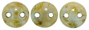 Czechmate 6mm Lentil Glass Czech Two Hole Bead, Luster Opaque Green - Barrel of Beads