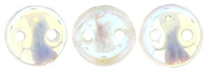 Czechmate 6mm Lentil Glass Czech Two Hole Bead, Crystal Ab - Barrel of Beads