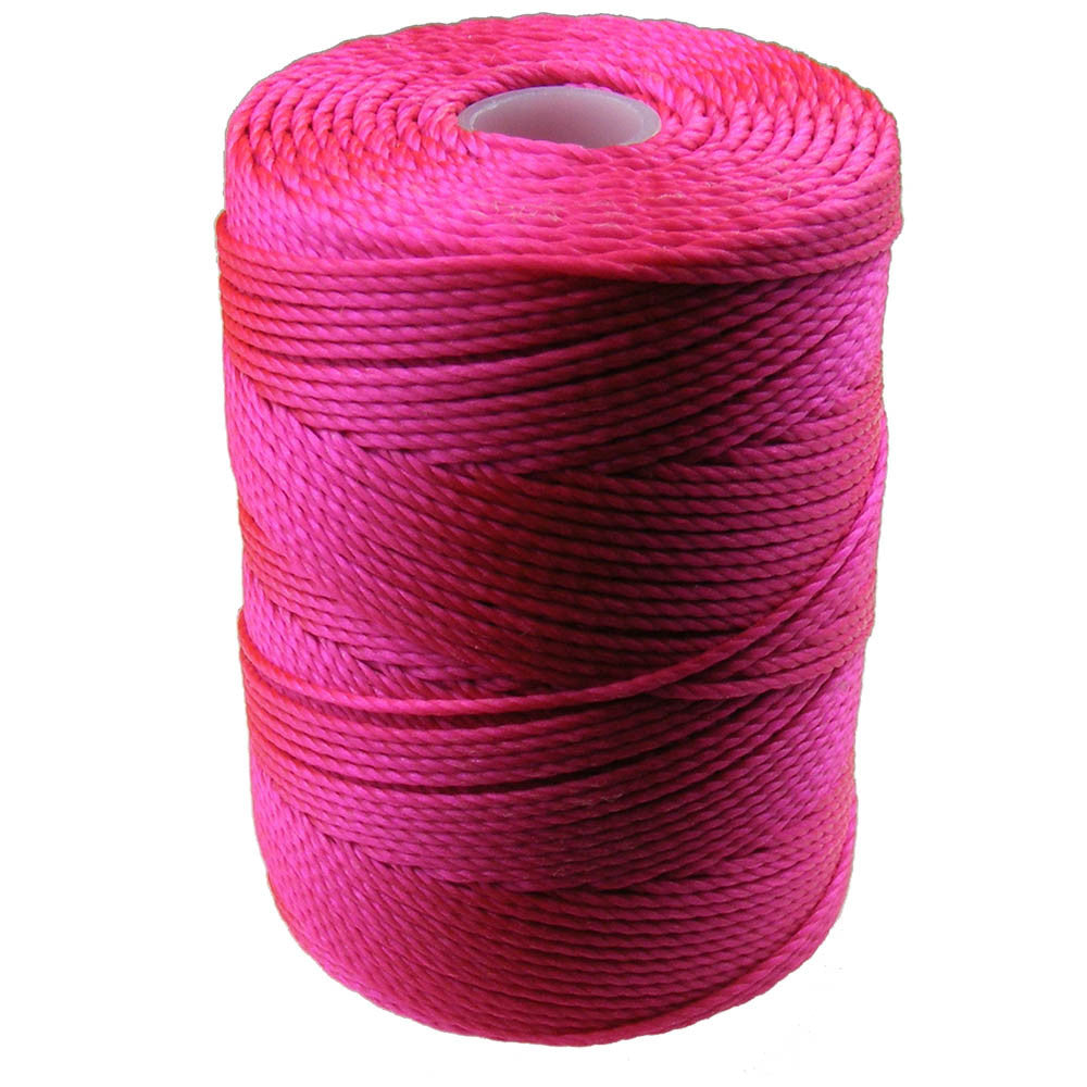 C-LON Bead Cord, Fluorescent Hot Pink - 0.5mm, 92 Yard Spool - Barrel of Beads