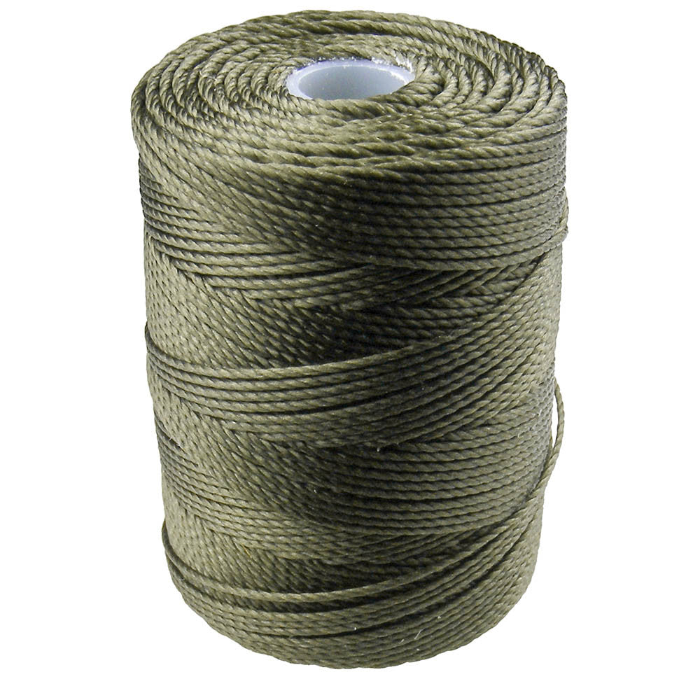 C-LON Bead Cord, Green Olive - 0.5mm, 92 Yard Spool - Barrel of Beads