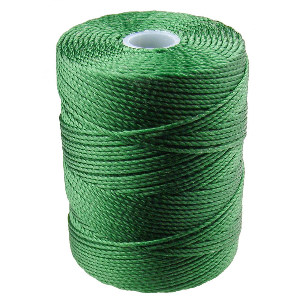 C-LON Bead Cord, Green - 0.5mm, 92 Yard Spool - Barrel of Beads