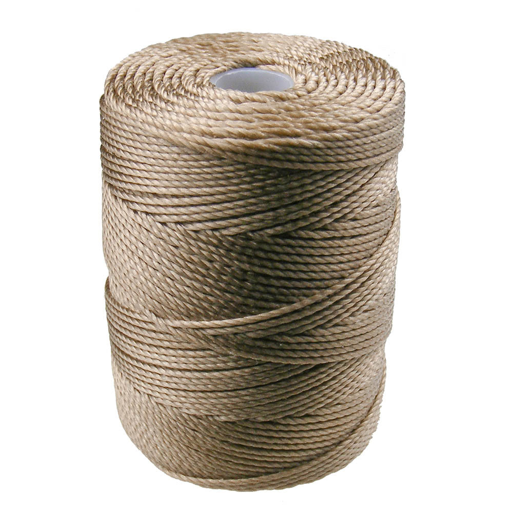 C-LON Bead Cord, Khaki - 0.5mm, 92 Yard Spool - Barrel of Beads