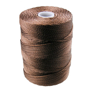 C-LON Bead Cord, Medium Brown - 0.5mm, 92 Yard Spool - Barrel of Beads