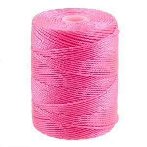 C-LON Bead Cord, Neon Pink - 0.5mm, 92 Yard Spool - Barrel of Beads