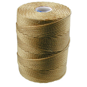 C-LON Bead Cord, Tan - 0.5mm, 92 Yard Spool - Barrel of Beads