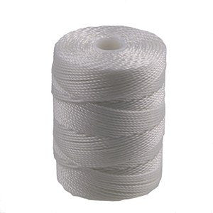 C-LON Bead Cord, White - 0.5mm, 92 Yard Spool - Barrel of Beads