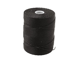 C-Lon Fine Weight Bead Cord, Black - 0.4mm, 136 Yard Spool - Barrel of Beads