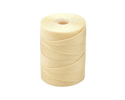 C-Lon Fine Weight Bead Cord, Cream - 0.4mm, 136 Yard Spool - Barrel of Beads