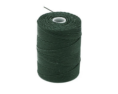 C-Lon Fine Weight Bead Cord, Forest Green - 0.4mm, 136 Yard Spool - Barrel of Beads