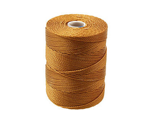 C-Lon Fine Weight Bead Cord, Gold - 0.4mm, 136 Yard Spool - Barrel of Beads