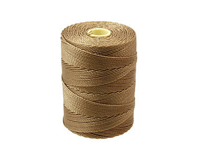 C-Lon Fine Weight Bead Cord, Khaki - 0.4mm, 136 Yard Spool - Barrel of Beads