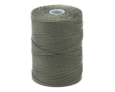 C-Lon Fine Weight Bead Cord, Olive - 0.4mm, 136 Yard Spool - Barrel of Beads