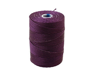 C-Lon Fine Weight Bead Cord, Purple - 0.4mm, 136 Yard Spool - Barrel of Beads