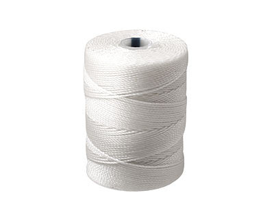 C-Lon Fine Weight Bead Cord, White - 0.4mm, 136 Yard Spool - Barrel of Beads