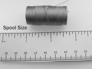 C-Lon Fine Weight Bead Cord (Tex 135), Argentum - 0.4mm, 50 Yard Spool